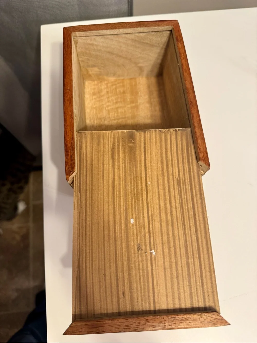 Hand-Carved Floral Wooden Keepsake Box - Warm Brown 7.5”x 5.5”